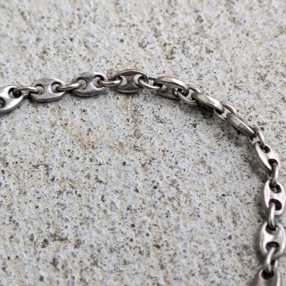 Vintage Milor Sterling Silver Bracelet Anchor Mariner Gucci 7.2y Italy Chain - Picture 6 of 13